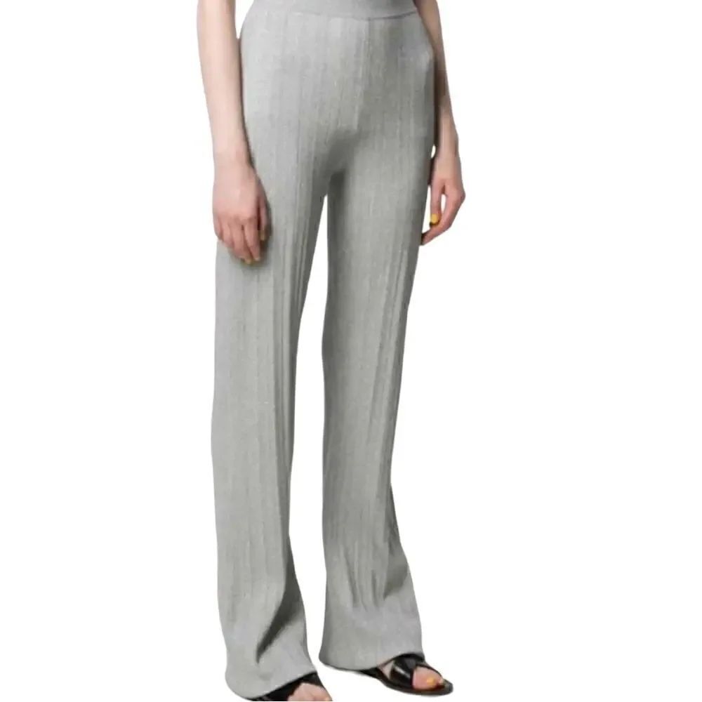 Derek Lam 10 Crosby Rasia Mettalic Silver Pants Size XS